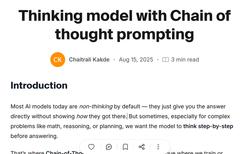 Thinking model with Chain of thought prompting